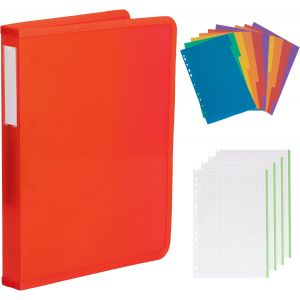 ERYI-Classeur À 4 Anneaux En Plastique Comprend 80 Feuilles De Rechange Et 6 Entretoises. Classeur Pour Pochettes En Plastique A4 Et Feuilles. Classeur À Rabat Semi-Rigide. Classeur Léger Et Résistan - Neuf