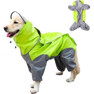 (26)Chien Manteau Imperméable Chien À Capuche,Veste De Pluie Légère Pour Animaux De Compagnie Poncho De Pluie Pour Chien Réglable Étanche Pet Chien À Capuche Imperméable Chien Manteau - Neuf
