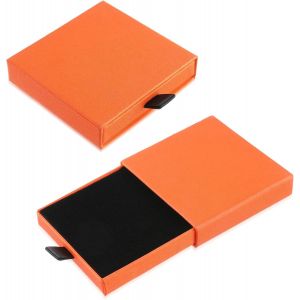 2 Pièces Boîte Cadeau À Bijoux Petite Boîte À Bijoux Orange Bracelet Collier Boîte Cadeau Boîte De Rangement Carrée Coulissante Adaptée À Emballage De Cadeaux De Mariage De Noël De Saint Valentin - Neuf