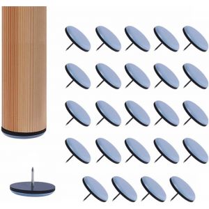 Lot De 24 Patins Pour Chaises 25mm, T&eacute;flon Patins Pour Meubles Ronde Avec Clou Patin Chaise A Clouer Pour Prot&eacute;ger Les Carrelages, Sols En Bois, Moquette, Chaises - Neuf