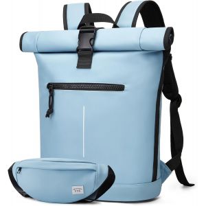 Rolltop Lot de 2 sacs à dos étanches pour homme et femme,avec compartiment pour ordinateur portable de 17 "",grand sac à dos élégant,sac à dos pour cyclisme,voyage,sac pour l'école, - Neuf