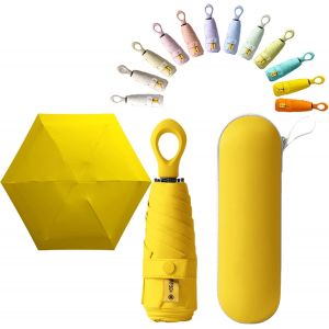 Mini Parapluie De Poche Pliant De Voyage Protection Uv Upf 50/Anti Tempete Ultra L&eacute;ger Et Femme R&eacute;sistant Aux Compact Portable Umbrella - Neuf