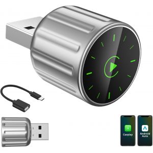 KALANKA-Adaptateur CarPlay sans Fil, Adaptateur Carplay Et Android Auto sans Fil 2 en 1, Connexion Automatique, Plug and Play Type-C/USB, Compatible avec Les Voitures &agrave; Partir de 2016 et iOS 10+ (Arg - Neuf