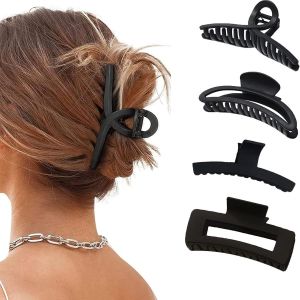 Asas-4 Pièces Pinces À Griffe De Cheveux Antidérapante,Grande Pince Cheveux Epais,Griffe De Cheveux En Plastique,Pour Femmes Filles - Neuf