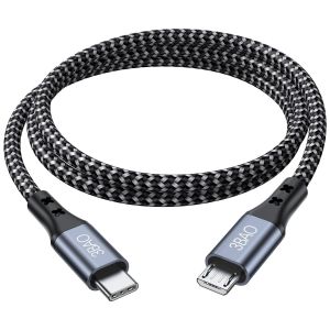 Câble Usb C Vers Micro Usb 1 M, Câble Usb Type C Vers Micro Câble En Nylon Tressé Usb C Vers Micro Câble De Charge Android Câble De Charge Dast Sync Compatible Avec Samsung Galaxy S7/S5/J3/J5/J7, - Neuf