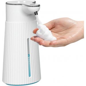 KAL-Distributeur De Savon Automatique 400 Ml, Distributeur Savon Mousse Electrique, Usb Rechargeable, Ipx6 Distributeur De Savon Mural Sans Perçage, Distributeur Automatique, Pour Bain, Cuisine, Hôte - Neuf
