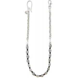 TRAHOO-Chaîne porte-clés homme pour pantalon, chaîne pour portefeuille avec pierres naturelles et détails couleur argent antique, chaîne avec mousqueton pour clés - Neuf
