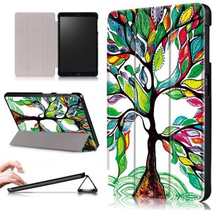 LORANKA-Coque pour Samsung Galaxy Tab A 10.1 Pouces 2016 SM-T580/T585 (A6) Tablette Housse &Eacute;tui avec Fonction Support et R&eacute;veil/Sommeil,Arbre Chanceux - Neuf