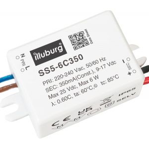 Transformateur LED 350mA 6W Étanche IP65 Courant Constant pour Lampe de LED Bloc d'Alimentation Driver LED - Neuf