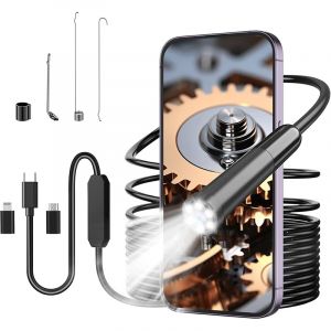 Cam&eacute;ra endoscopique Wi-Fi W300 (compatible iOS/Android/tablettes), cam&eacute;ra endoscopique tubulaire HD 1080p avec 6 LED, &eacute;tanche IP67, sonde int&eacute;gr&eacute;e de 7,9 mm - Neuf