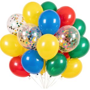 CAUC-Ballons Color&eacute;,60pcs Anniversaire Ballon Arc-en-Ciel,Helium Ballons Multicolore Ballon Baudruche pour Enfants Filles Gar&ccedil;on F&ecirc;tes d'anniversaire Mariage Bapt&ecirc;me Baby Shower Carnaval D&eacute;coration - Neuf