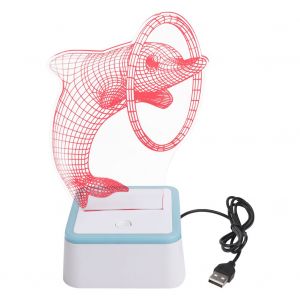 Veilleuse Led 3d Tactile, 7 Couleurs Changeantes, Decoration De Table, Jouets Pour Enfants (Dauphin) - Neuf