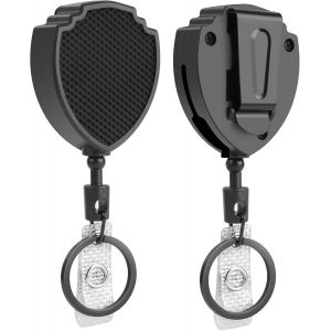 Enrouleur Rétractable Longueur,2pcs Porte-Badge Rétractable,Porte-Badge Mousqueton Robuste Pour Les Employés De Bureau,Les Enseignants,Les Infirmières,Les Médecins,Les Étudiants - Neuf