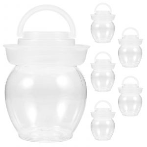 Bocal De Fermentation En Plastique Hermetique Pour La Maison Et La Cuisine, 9,5 X 7,5 X 7,5 Cm, 200 Ml, Lot De 6 - Neuf
