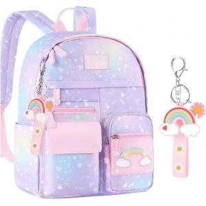 KALSC-Sac À Dos Arc-En-Ciel Mignon Pour Filles-Sac D'École Kawaii Avec Pendentif Pour Enfants,Ados Et École Primaire - Neuf