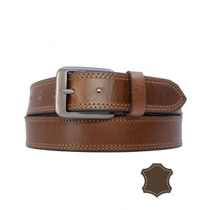 Ceinture En Cuir Marron Fonc&eacute; Pour Homme - &Eacute;l&eacute;gance D&eacute;contract&eacute;e En Vachette V&eacute;ritable - Neuf
