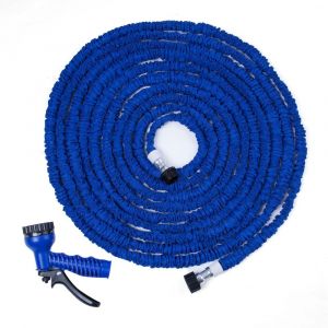 30m 100FT Tuyau d'arrosage flexible Tuyau de jardin 3 fois Extensible avec 7 Modes pistolet de pulvérisation BLEU NEUF - Neuf