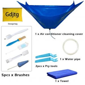 Couvercle de nettoyage de climatisation, Kit de sac à eau, nettoyeur de pluie étanche pour 36000BTU AC, outils de dépoussiérage avec jeu de brosses-95cm 9000 18000BTU-11PCS brush set - Neuf