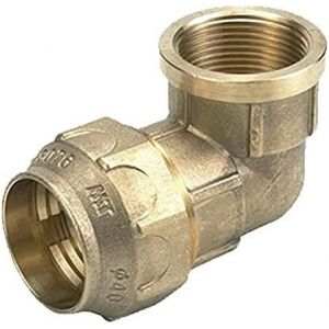 Kalanka-Coude Femelle En Laiton Pour Tuyau En Poly&eacute;thyl&egrave;ne 32mm X 1'' | Connexion Durable | Accessoire Installation Eau | Installation Facile, Dor&eacute; - Neuf