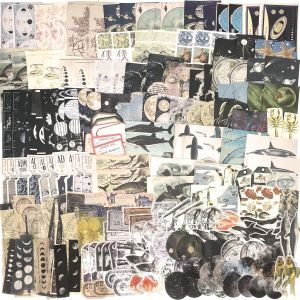 240pcs Autocollants Scrapbooking Vintage Papier De Scrapbooking Décoratif Fournitures De Scrapbooking Rétro Marine Astronomie Washi Sticker Autocollants Pour Journal Cahier Artisanat Album Photo - Neuf