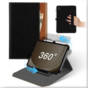 Coque Pour Samsung Galaxy Tab A9+/A9 Plus 11 Pouces 2023 Tablette, Housse Cuir Support Rotative 360&deg;Et Amovible Avec Porte-Crayon & Poche,Etui Veille/R&eacute;veil Automatique Tab A9 Plus Noir Brun - Neuf