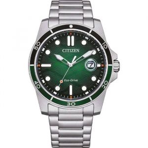 Montre - Acier Vert - Citizen - Aw1811-82x - Neuf