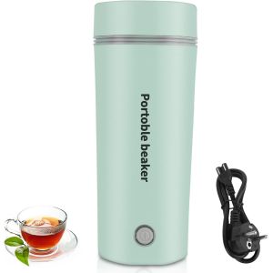 Bouilloire De Voyage,400Ml Bouilloire &Eacute;lectrique Portable,Mini Tasse Chauffante Portable 3 En 1 Avec C&acirc;ble Dalimentation,304 En Acier Inoxydable,Pour Le Lait, Le Caf&eacute; Et La Du Th&eacute;, Vert - Neuf