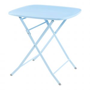 Table De Jardin Pliante 71 X 70 X 70 Cm Bleu Ciel Helloshop26 03_0011038 - Neuf