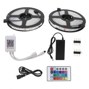 HJLIAN Bande lumineuse RGB 600 LED 5050SMD 10 m, controle par application Bluetooth, intensite variable, changement de couleur, US 100-240 V - Neuf