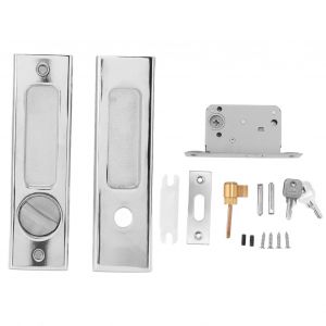 HJLIAN Loquet a poignee encastree invisible en alliage de zinc avec cles pour porte coulissante de salle de bain, de balcon ou de grange - Neuf