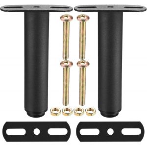 2pcs Pieds de Lit Ajustables 18-33cm, Pieds de Meuble Rétractables, Pieds de Table, Pieds T-Forme en Métal, Support pour Sommier, Pieds Réglables en Hauteur pour Sofa, Lit, Armoire, Cabinet - Neuf