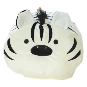 Coussin en peluche tigre, mignon zèbre en peluche, dessin animé, tigre rayé, coussin de canapé-zèbre blanc - Neuf