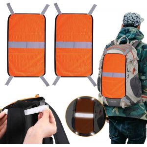 Meimie-2 Pièces Bande Reflechissante Serre Pantalon Velo Equipement Velo Panneau En Maille Orange Panneau De Sécurité Avec Bandes Réfléchissantes Pour Les Sacs À Dos Les Tentes Les Volets Etc - Neuf