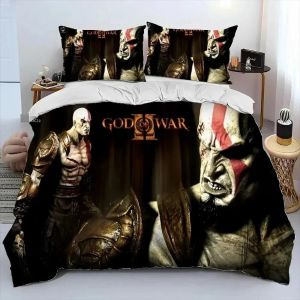Parure De Lit Kratos Avec Housse De Couette Et Taie D'oreiller, Motif God Of War, Pour Garcon S Et Filles, Taille Double, Queen Et King Size - Neuf