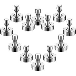 Lot de 12 aimants pour réfrigérateur extra puissants, grandes punaises magnétiques robustes pour réfrigérateur de cuisine, tableau en métal, tableau blanc, tableau d'affichage, bureau (12 x 16 mm) - Neuf