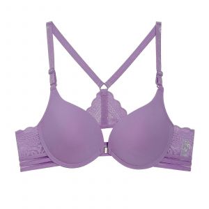 Soutien-Gorge Sans Couture En Dentelle Pour Les Femmes Fermeture Avant Bralettes Push Up Beaux Sous-Vêtements De Dos Soutiens-Gorge De Couleur Unie - Neuf