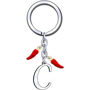 Kal-Porte-Clés Initial A-Z, Pendentif Décoratif Piment, Cadeau Pour Femme Homme, Anniversaire Noël - Neuf