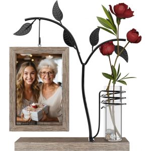 Cadre Photo 10x15 Bois Vintage,Cadre Photo Personnalis&eacute; avec Photo pour 2 Photos,Rotatif Cadre Photo Double,Cadre Famille Personnalis&eacute;,Cadeau de No&euml;L ou D'Anniversaire (Marrone Scuro) - Neuf