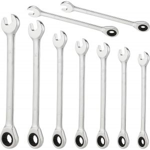 Lot De 9 Cl&eacute;s &Agrave; Cliquet - 6,7,8,9,10,11,13,14,15 Mm - Cl&eacute; Mixte &Agrave; Cliquet - 72 Dents - Pour Travaux D'Entretien - Neuf