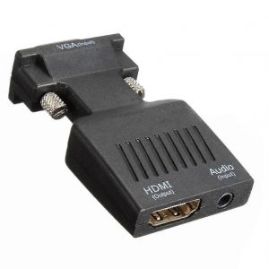 Convertisseur adaptateur VGA 1080P m&acirc;le vers femelle avec c&acirc;ble audio USB - Neuf