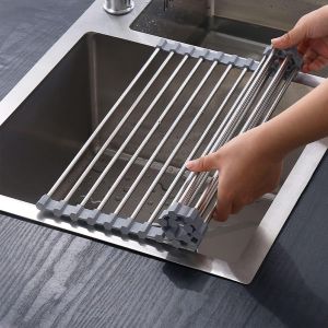 Egouttoir Vaisselle, Egoutoir Vaisselle Cuisine, Rangement Et Organisation De Cuisine, Séche Vaisselle Pliable Et Amovible, Accessoire Maison Pratique (Noir, 43 X 35 Cm) - Neuf