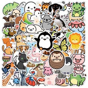 100 Pcs Animaux Mignons Autocollants Pour Les Enfants, Une Bouteille D'eau Imperméable À L'eau Autocollants En Vinyle Hydroflask Téléphone Planche À Roulettes Pour Ordinateur Portable Aut - Neuf