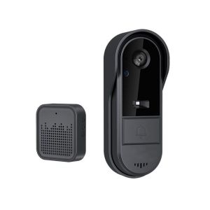 Sonnette vidéo intelligente sans fil avec carillon et audio bidirectionnel - Surveillance à distance et vision nocturne pour une sécurité accrue à domicile - Neuf