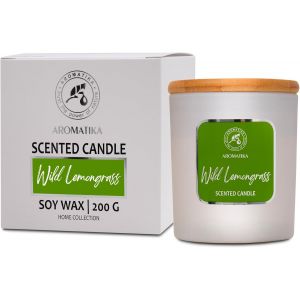 Bougie Parfumée Citronnelle Sauvage-Bougie de Cire de Soja-Bougie Huiles Essentielles-Bougie Aromathérapie Luxe-Jusqu'à 45 Heures de Combustion-Bougie Parfumée en Jarre - Neuf