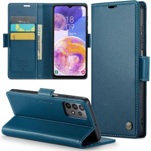 JGD-Coque pour Samsung Galaxy A23 &Eacute;tui Portefeuille Cover en Cuir PU Wallet avec Cartes Magn&eacute;tique et RFID Protection Antivol Folio Housse Samsung A23 Case, Bleu - Neuf