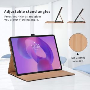 Coque Pour Lenovo Tab P12 Pro (2. Generation) 2025/ Xiaoxin Pad Pro 12,7 Pouces 2025 Business Premium Pu Cuir Cover Tablette Housse De Protection Auto R&eacute;veil/Sommeil, Multi-Angle &Eacute;[COQ9125599] - Neuf