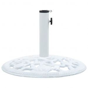 Socle De Parasol Compact Stable 48 X 33 Cm Fonction Ajustable Terrasse En Fonte Blanc Helloshop26 02_0045941 - Neuf