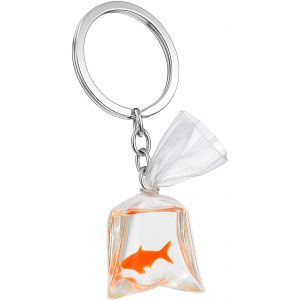 KALANKA-Porte-Cl&eacute;s Poisson Rouge &iquest; Porte-Cl&eacute; Poisson Breloque de Sac pour Femme avec Poisson Pochette Transparente, Cadeaux Porte-Cl&eacute;f Mignons pour Amateurs d'Animaux & de Fun Original. - Neuf