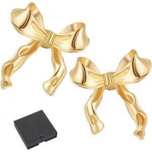 Kal-Boucles D'oreilles 18k, Boucles D'oreilles En Or, Boucles D'oreilles Plaqu&eacute;es Or Pour Femmes, Boucles D'oreilles &Eacute;l&eacute;gantes Et Hypoallerg&eacute;niques, Boucles D'oreilles Classiques Avec Noeud, Boucl - Neuf