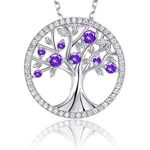 Kal-Collier Femme Arbre De Vie Pendentif Bijoux, Collier Arbre De Vie En Argent Sterling 925, Collier Arbre De Vie En Zirconium Vert, Avec Boîte Cadeau, Collier Arbre De Vie Femme, Pendentif Arbre De - Neuf